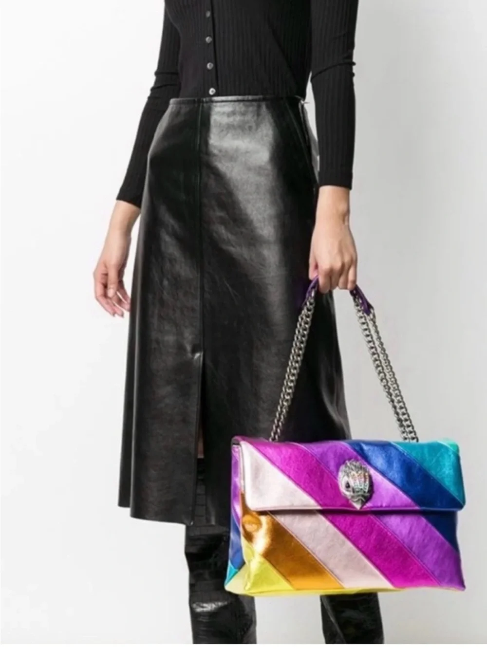 💜KURT GEIGER LONDON XXL LEATHER KENSINGTON BAG💜NWT